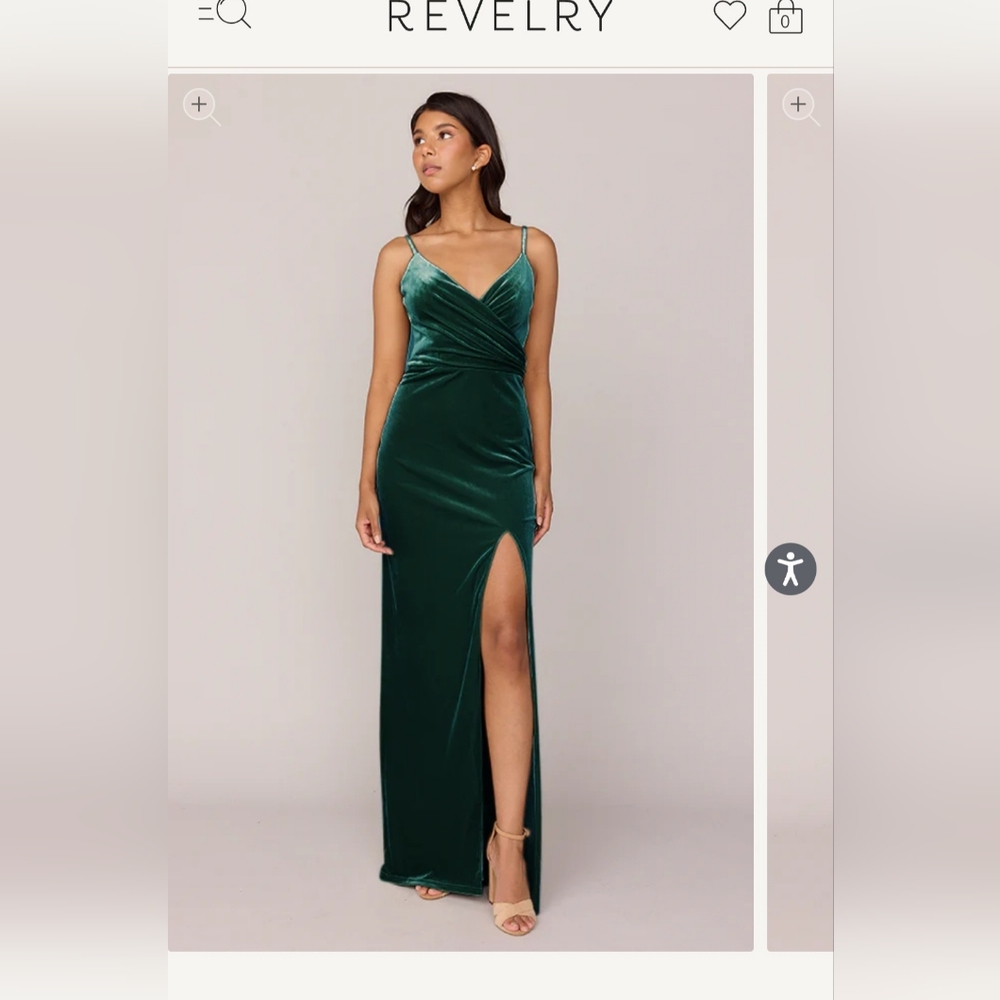 Elegant Emerald Velvet Bridesmaid Revelry Rava Dress